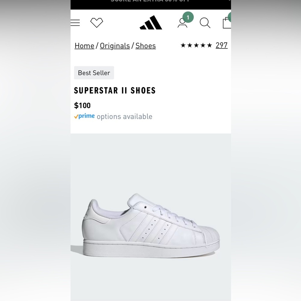 Women’s Adidas Superstar II, Size 7.5 - Picture 9 of 9